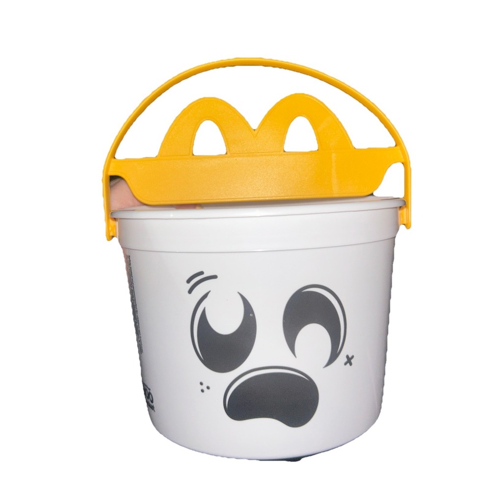 2025 McDonald's Halloween McGhost Ghost White Boo Bucket w/ Glow Dark Stickers